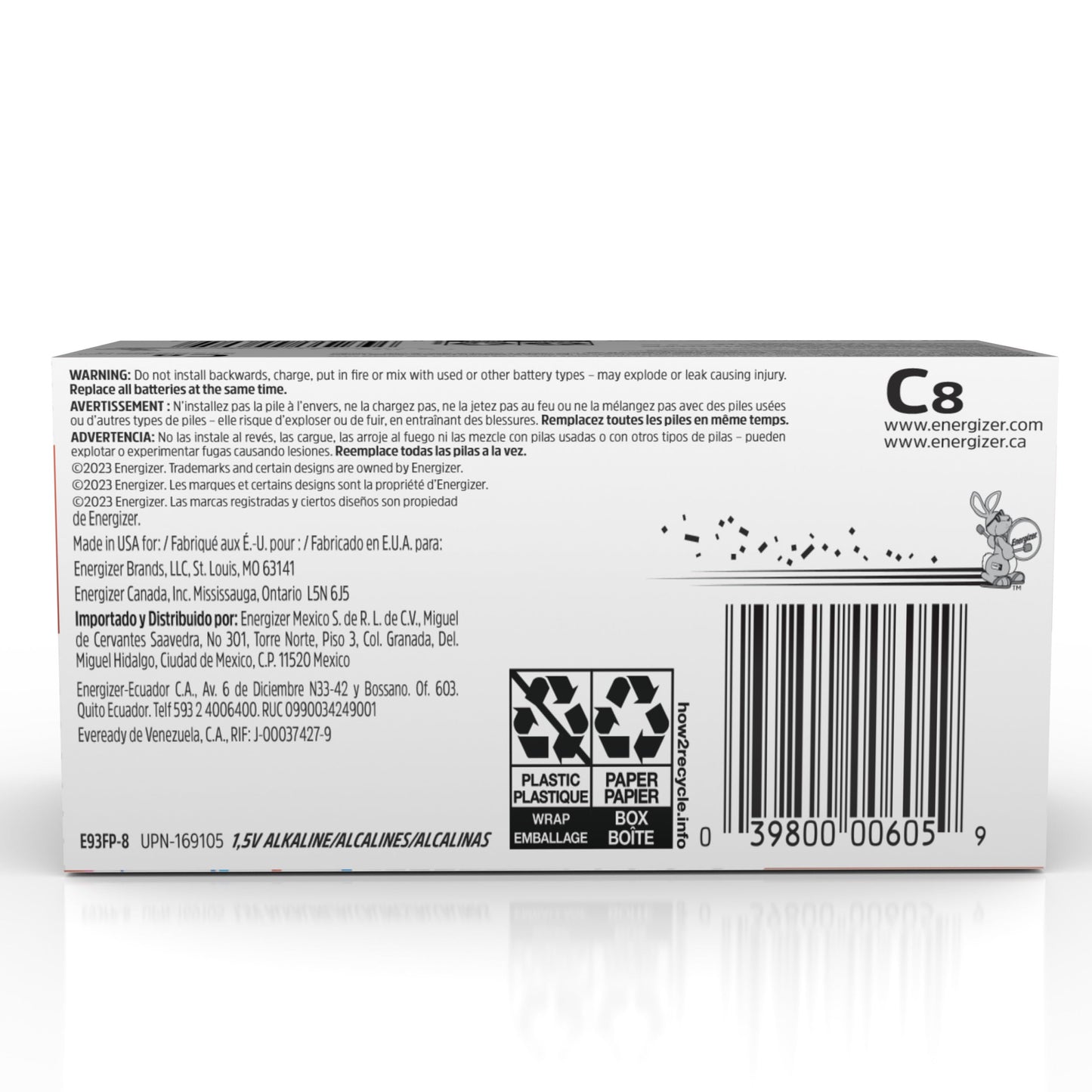 Energizer C Batteries, Max C Cell Battery Premium Alkaline, 8 Count - Available at All In One Marketplace Canada
