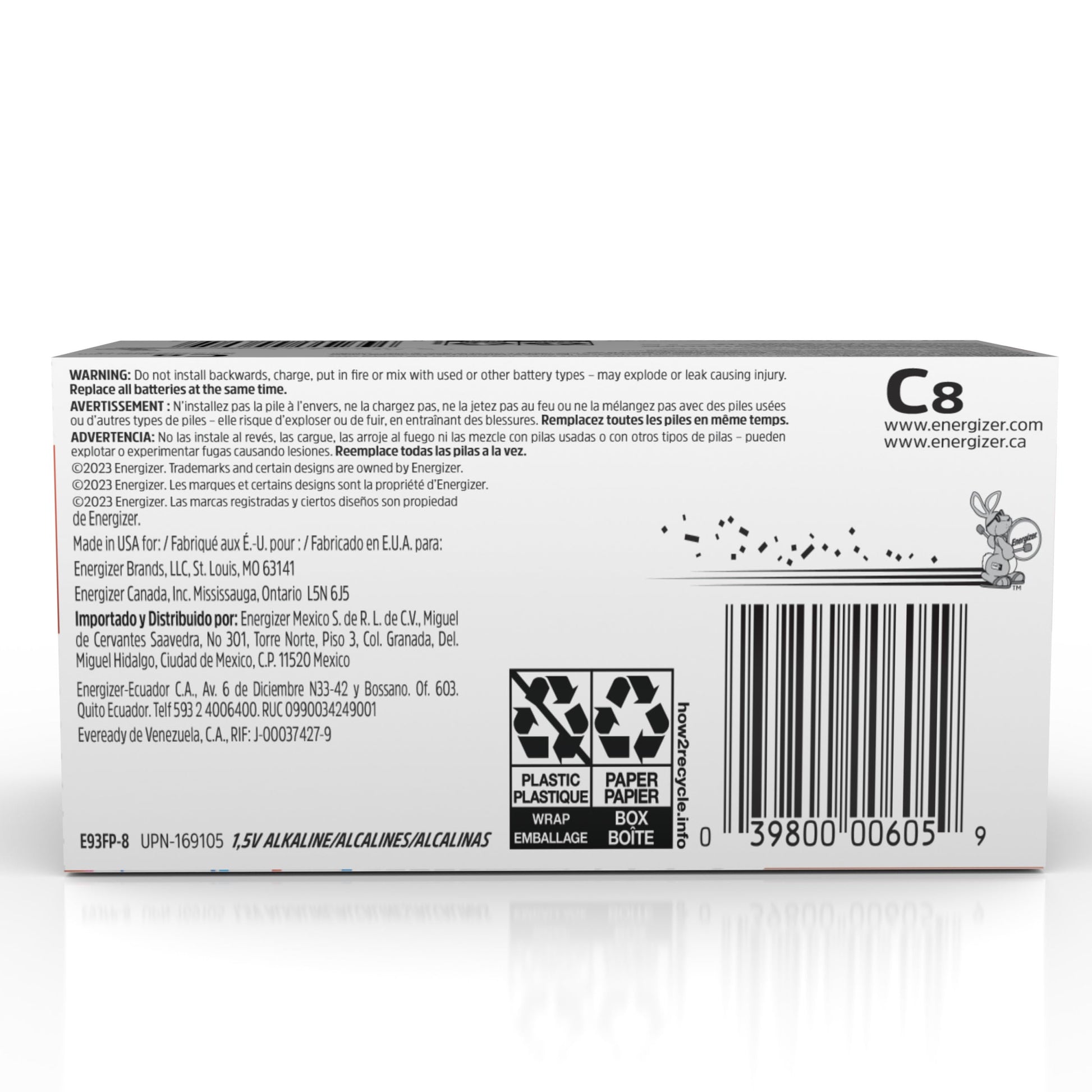 Energizer C Batteries, Max C Cell Battery Premium Alkaline, 8 Count - Available at All In One Marketplace Canada