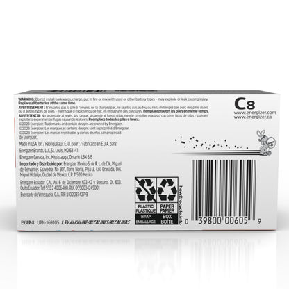Energizer C Batteries, Max C Cell Battery Premium Alkaline, 8 Count - Available at All In One Marketplace Canada