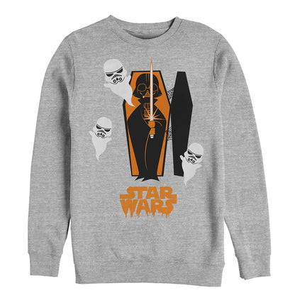 Sweat-shirt Fifth Sun Star Wars pour homme, modèle Halloween cercueil Dark Vador, gris chiné, taille M