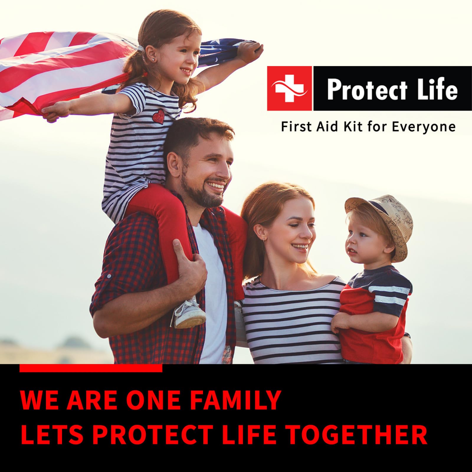 Protect Life 100-Piece First Aid Kit for Home, Business, Car, Camping & Hiking | HSA/FSA Eligible Emergency Survival Medical Kit - Available at All In One Marketplace Canada