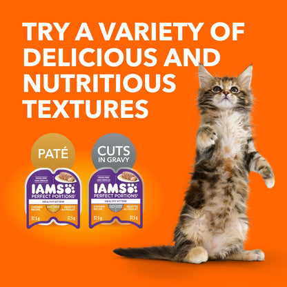 IAMS PERFECT PORTIONS Kitten Wet Cat Food, Chicken Flavour, 75g (24 pack)