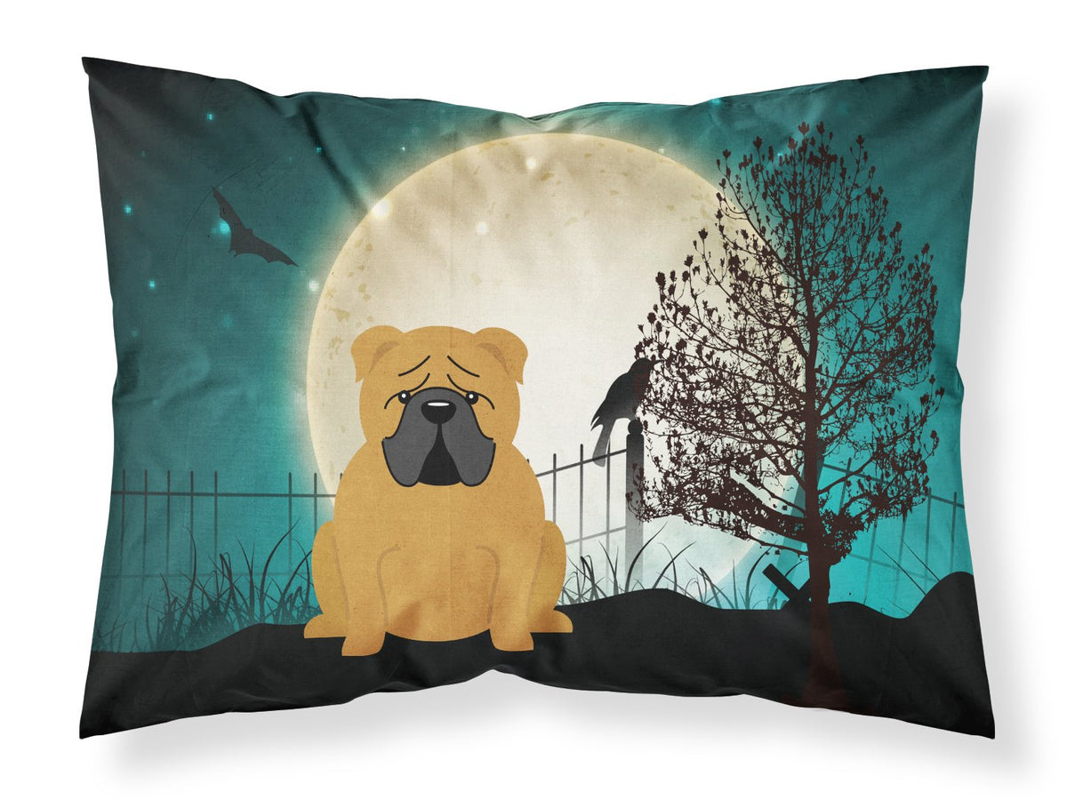 Caroline's Treasures Halloween Scary English Bulldog Red Fabric Standard Pillowcase BB2312PILLOWCASE