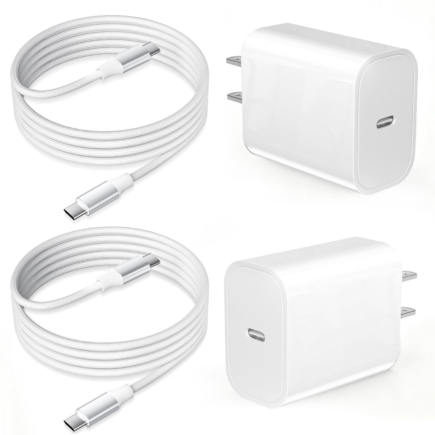USB C Charger for iPhone 17 16 15, 2 Pack 20W PD 3.0 Type C Charger Fast Charging Block with 6FT USB-C to USBC Cable Compatible with iPhone Air 17 16 15 Pro Max/Pro/Plus Galaxy S25 Ultra and More - Available at All In One Marketplace Canada