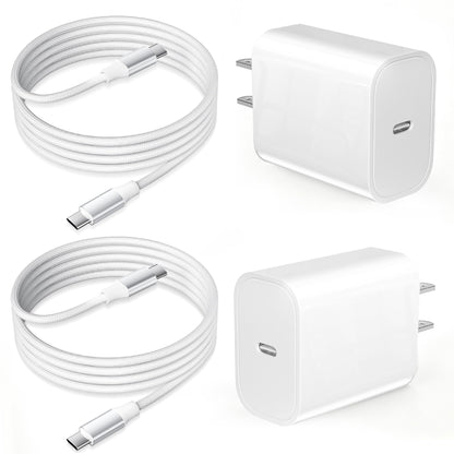 USB C Charger for iPhone 17 16 15, 2 Pack 20W PD 3.0 Type C Charger Fast Charging Block with 6FT USB-C to USBC Cable Compatible with iPhone Air 17 16 15 Pro Max/Pro/Plus Galaxy S25 Ultra and More - Available at All In One Marketplace Canada