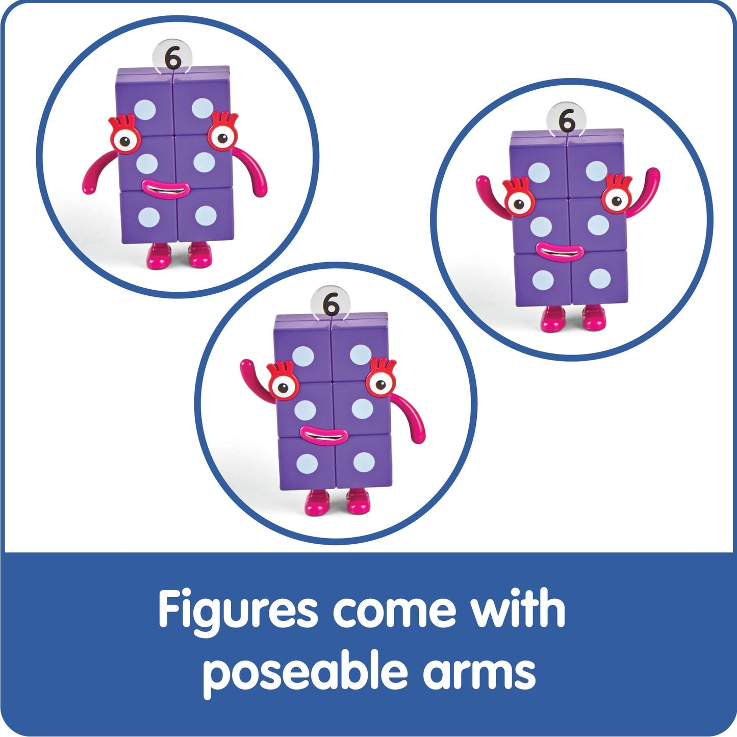 hand2mind Numberblocks Friends Six to Ten, Toy Figures Collectibles, Small Cartoon Figurines for Kids, Mini Action Figures, Character Figures, Play Figure Playsets, Imaginative Play Toys hand2mind