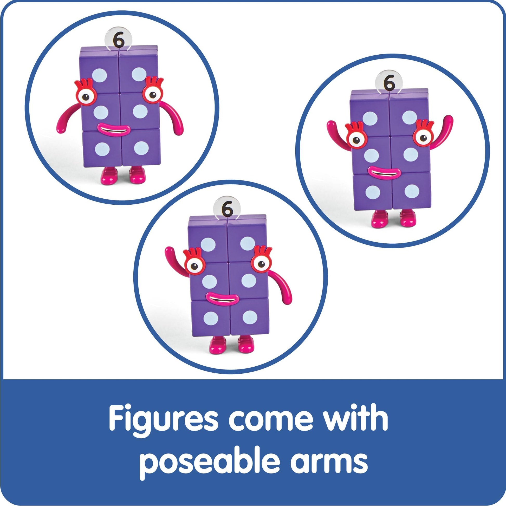 hand2mind Numberblocks Friends Six to Ten, Toy Figures Collectibles, Small Cartoon Figurines for Kids, Mini Action Figures, Character Figures, Play Figure Playsets, Imaginative Play Toys hand2mind