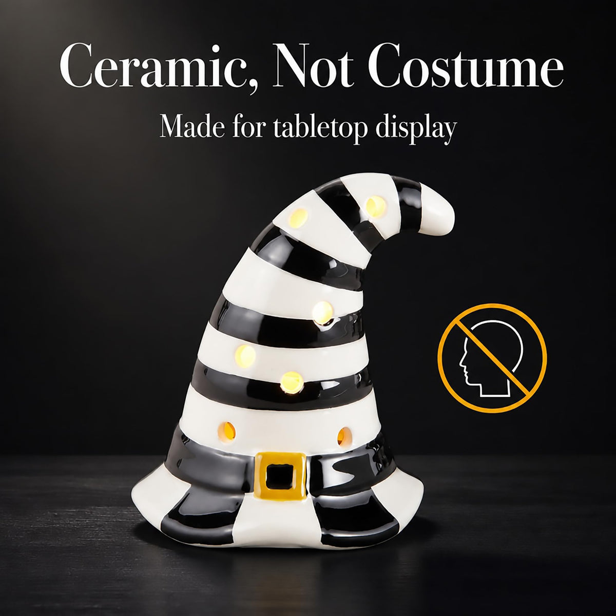 Mud Pie Halloween LED Light Up Sitter, Witch Hat