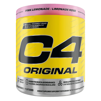 Cellucor C4 Original Pre Workout Powder - Sugar Free Preworkout Energy for Men & Women - 150mg Caffeine, Beta Alanine, Creatine - Pink Lemonade, 60 Servings Cellucor