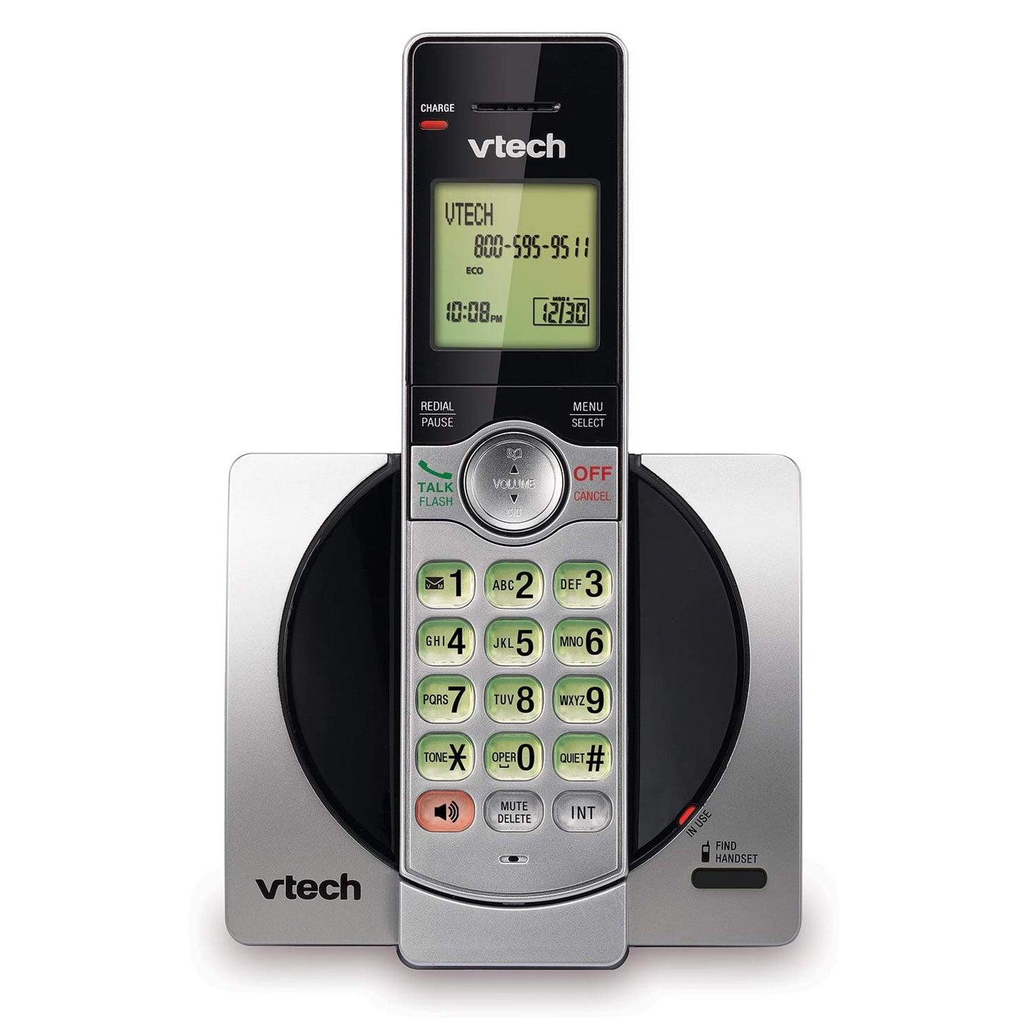 VTech DECT 6.0 Three Handset Cordless Phone with CID, Backlit Keypads and Screens, Full Duplex Handset Speakerphones, Call Block, (Not Answering Machine Version) Silver/Black 🍁 All In One Marketplace Canada