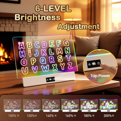 TAEMVV 16 Inch LED Drawing Board for Kids with Display, Rechargeable Light Up LCD Writing Tablet with 15H Battery & Stand, 8 Colors 3 Dynamic Modes Glow Light Board for Toy Birthday Gifts - Available at All In One Marketplace Canada