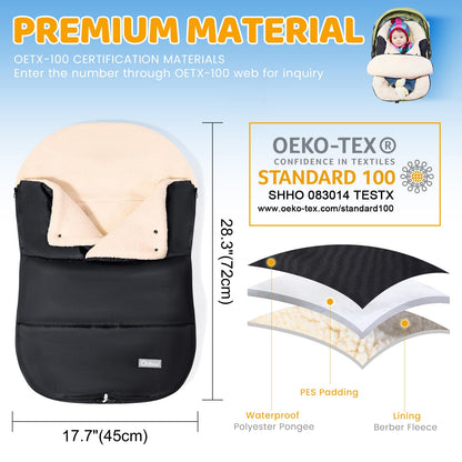 Orzbow Winter Carseat Cover for Baby, Cozy Fleece, Universal Fit, Black 🍁 All In One Marketplace Canada