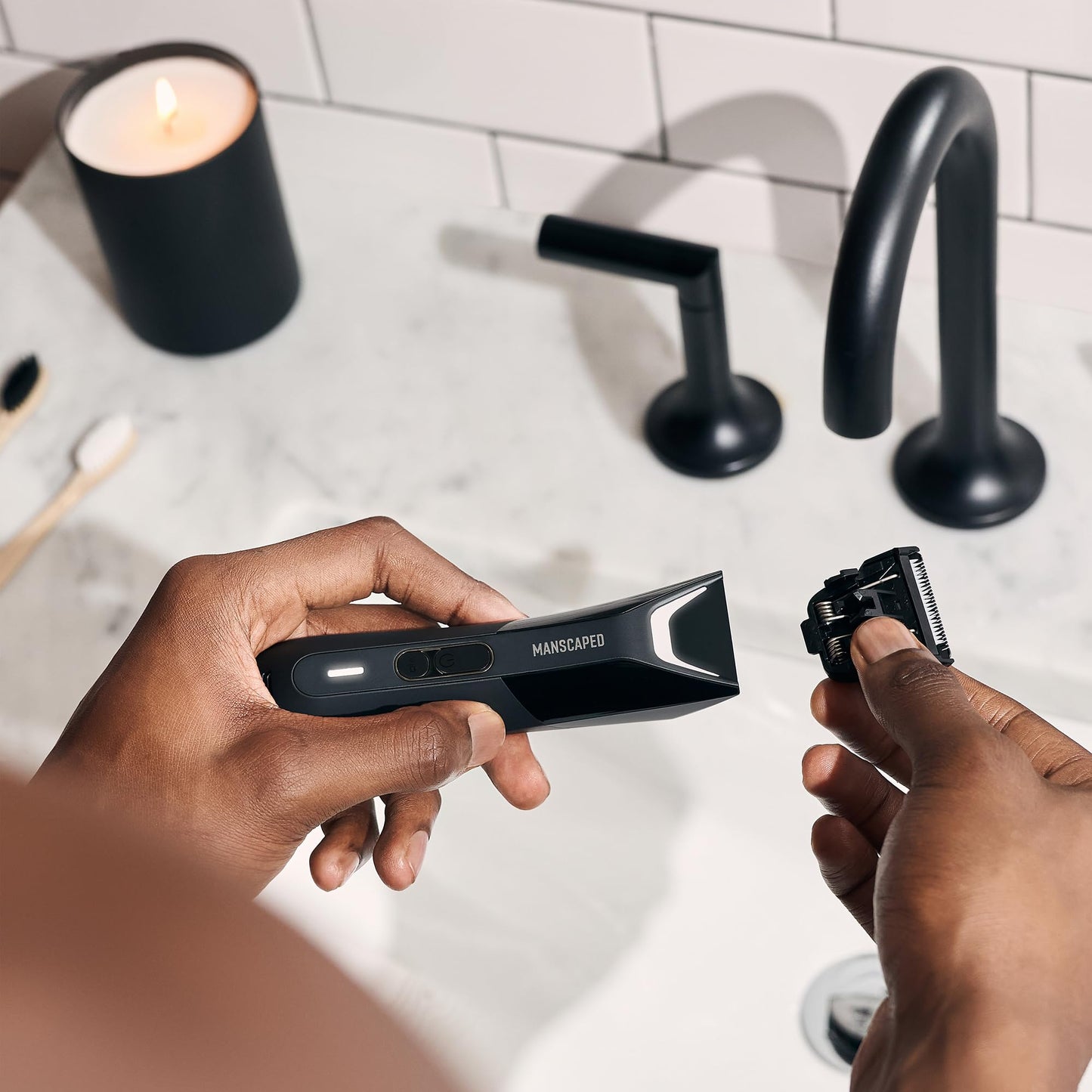 MANSCAPED® The Lawn Mower® 5.0 ULTRA Groin & Body Hair Trimmer – Dual-Head SkinSafe® Trimmer & Foil Blades, Waterproof Wet/Dry Groomer, USB-C Rechargeable with Travel Case, Men’s Ball Shaver, Black - Available at All In One Marketplace Canada