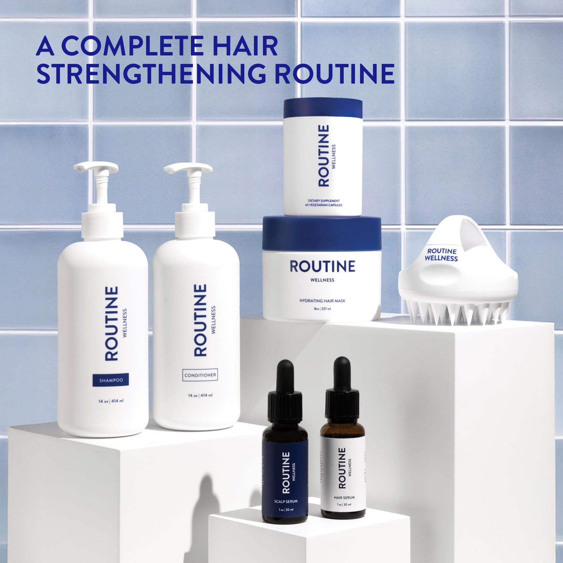 Routine Wellness Anti-Thinning Shampoo and Conditioner Set for Thinning Hair - Biotin, Peptides for Women & Men - Color Safe Shampoo for Hair Loss & Healthier Hair - Rose Hips Set - Available at All In One Marketplace Canada