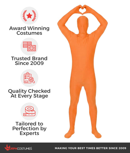 Morphsuits, Orange Morphsuit, Halloween Costume, Medium