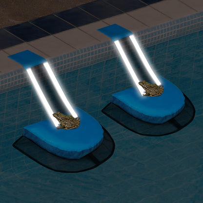 2Pcs Pro Animal Frog Wildlife Saving Saver Escape Ramp Bridge for Swimming Pool Floating Small Animal Critter Ducks Escape Ramp Frog Pads for Pool Log Device Reduces Maintenance Accessories (Blue, L) - Available at All In One Marketplace Canada
