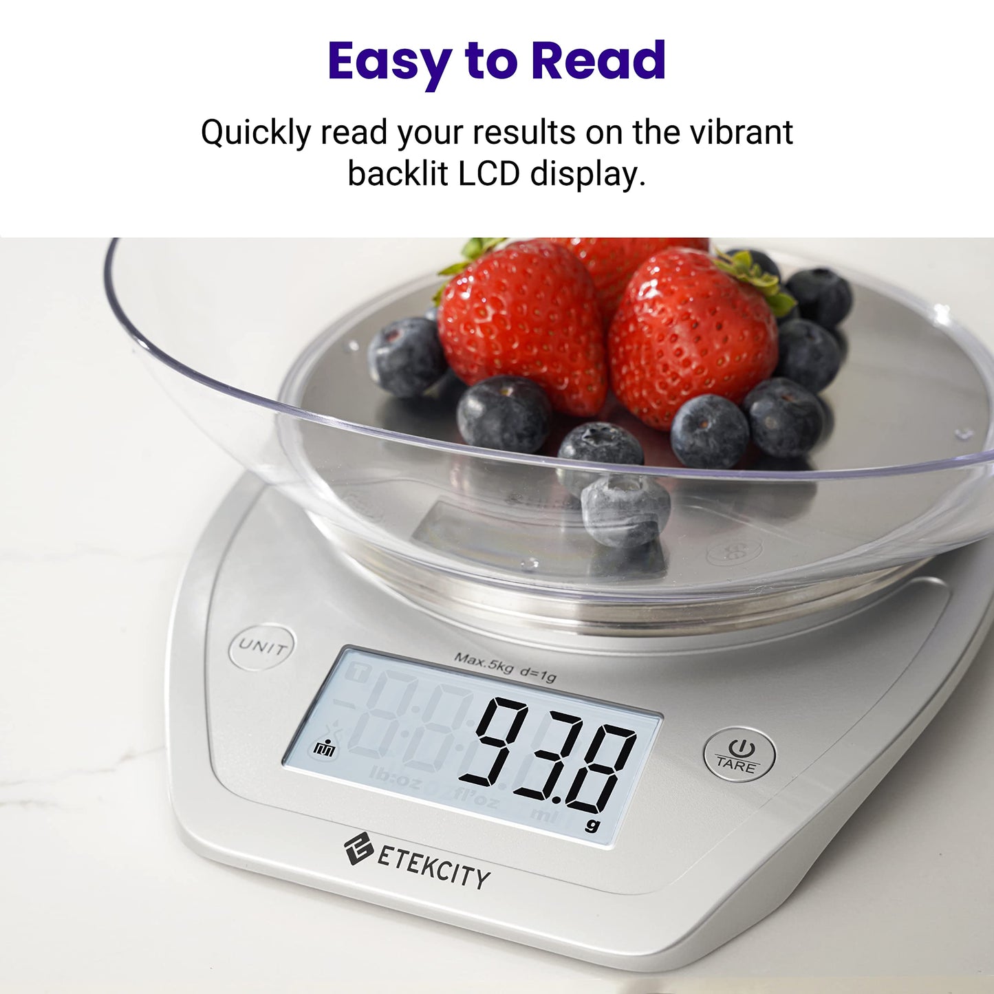 Etekcity 0.1g Food Kitchen Scale with Bowl, Digital Grams and Ounces Etekcity