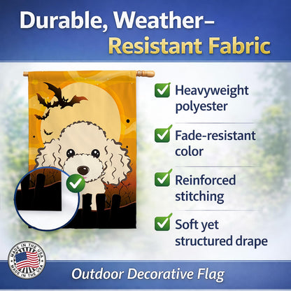 Caroline's Treasures BB1816CHF Halloween Buff Poodle Canvas House Size Flag, Multicolor, Large