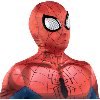 Accessoire de déguisement d'Halloween officiel MARVEL Spider-Man Zentai pour adulte - Masque de luxe en élasthanne extensible deux directions avec yeux moulés