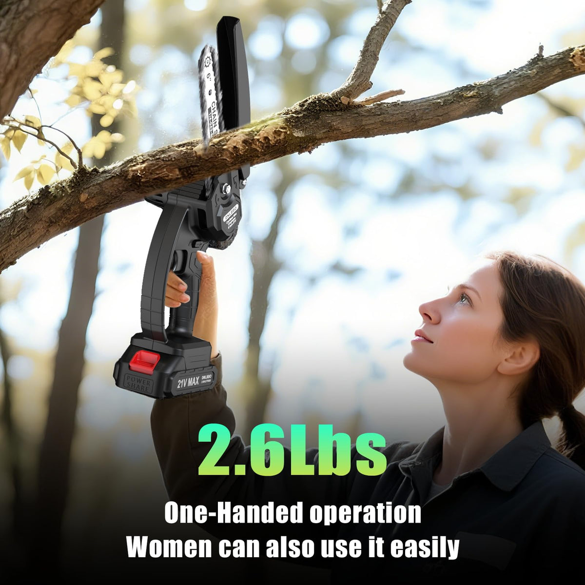 Mini Chainsaw Cordless, 6 inch Electric Chain Saw, with Power Display for Wood/Tree Cutting, Garden & Household Use Stocking Holiday Gifts for Men 🍁 All In One Marketplace Canada