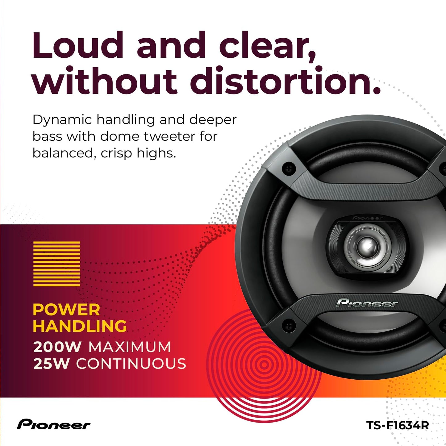 Pioneer TS-F1634R 6.5" 200W 2-Way Speakers PIONEER