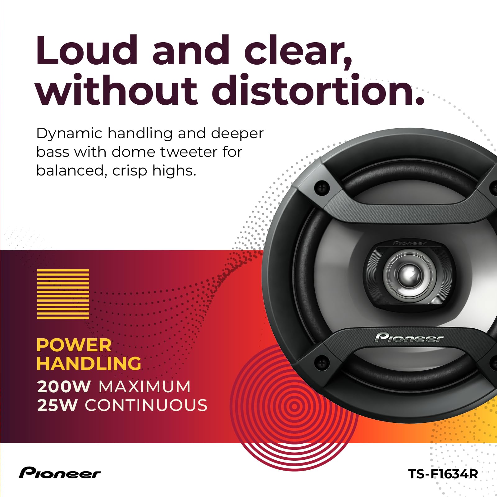 Pioneer TS-F1634R 6.5" 200W 2-Way Speakers PIONEER