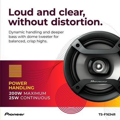 Pioneer TS-F1634R 6.5" 200W 2-Way Speakers PIONEER