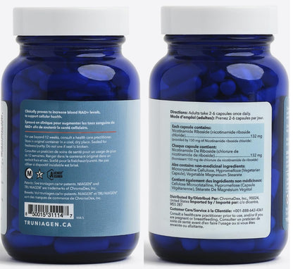 NAD Supplement 120 Capsules, 60 Servings, 300mg Per Serving, Clinically Proven to Increase NAD+, Patented Nicotinamide Riboside Vitamin B3, Cellular Health & Energy Metabolism, Health Canada Licenced - Available at All In One Marketplace Canada
