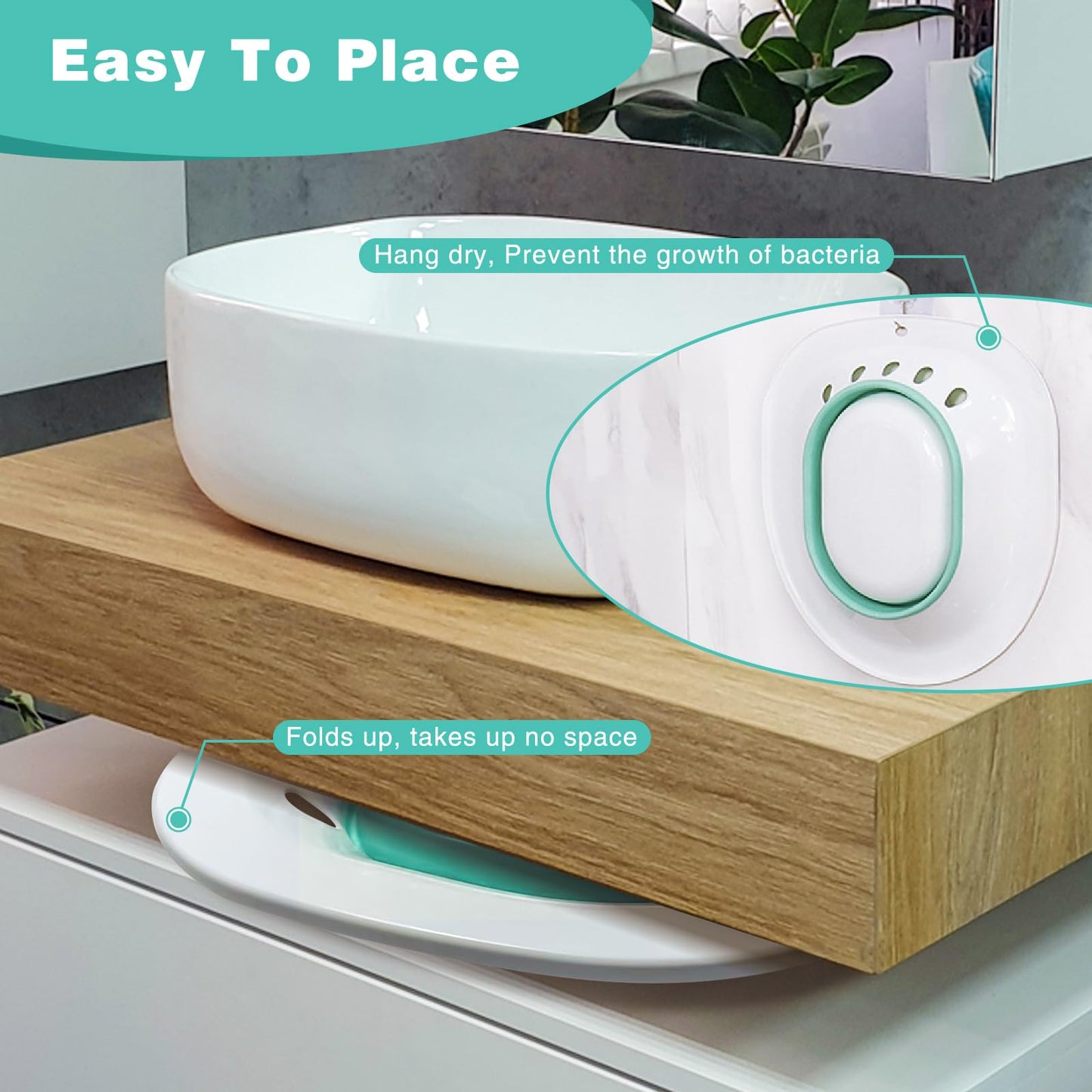 DEANIC Sitz Bath for Toilet Hemorrhoids, Postpartum Care, Collapsible Sitz Bath Tub for Hemorrhoids Treatment, Yoni Steam Seat Basin, Elderly Sit Bath (Green) - Available at All In One Marketplace Canada