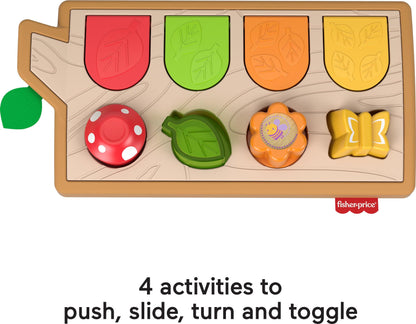 Fisher-Price Baby Toy Hide & Peek Pop-Up Animal-Themed Sensory Activity with Wood Accents & Sounds for Ages 9+ Months Fisher-Price