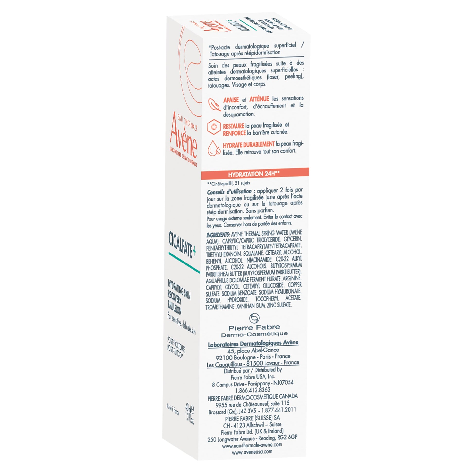 Eau Thermale Avene Cicalfate+ Hydrating Skin Recovery Emulsion, Superficial Dermatological Post-Procedure Skin Restore Emulsion Moisturizer, 40 ml EAU THERMALE AVENE
