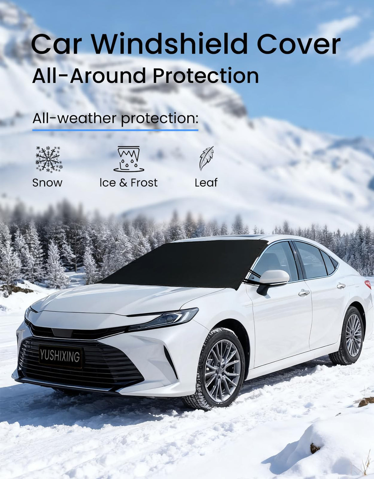 Windshield Cover for Ice and Snow,600D Oxford Fabric, Car Front Windshield Snow Cover,Fits Most Cars and SUVs, Pickup,Windshield Cover for Winter,69 x 42 Inches 🍁 All In One Marketplace Canada