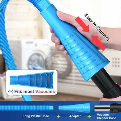 Sealegend 2 Pieces Dryer Vent Cleaning Kit, Flexible Lint Vacuum Hose Attachment and Lint Brush Lint Remover Power Washer, Blue - Available at All In One Marketplace Canada