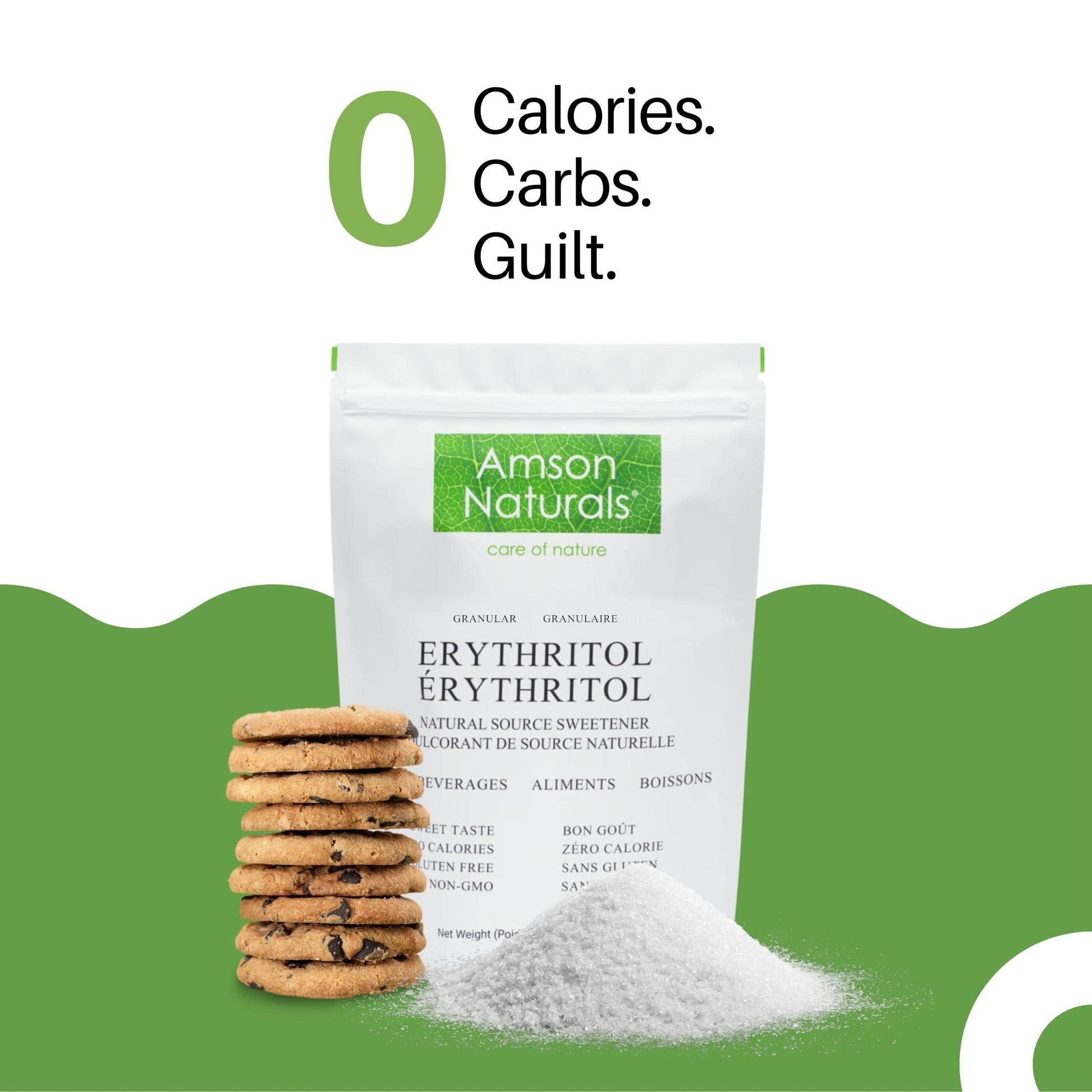 Amson Naturals Erythritol Sweetener Granular 5 lb – Natural Sugar Substitute, Zero Calorie, Gluten-Free, Non-GMO