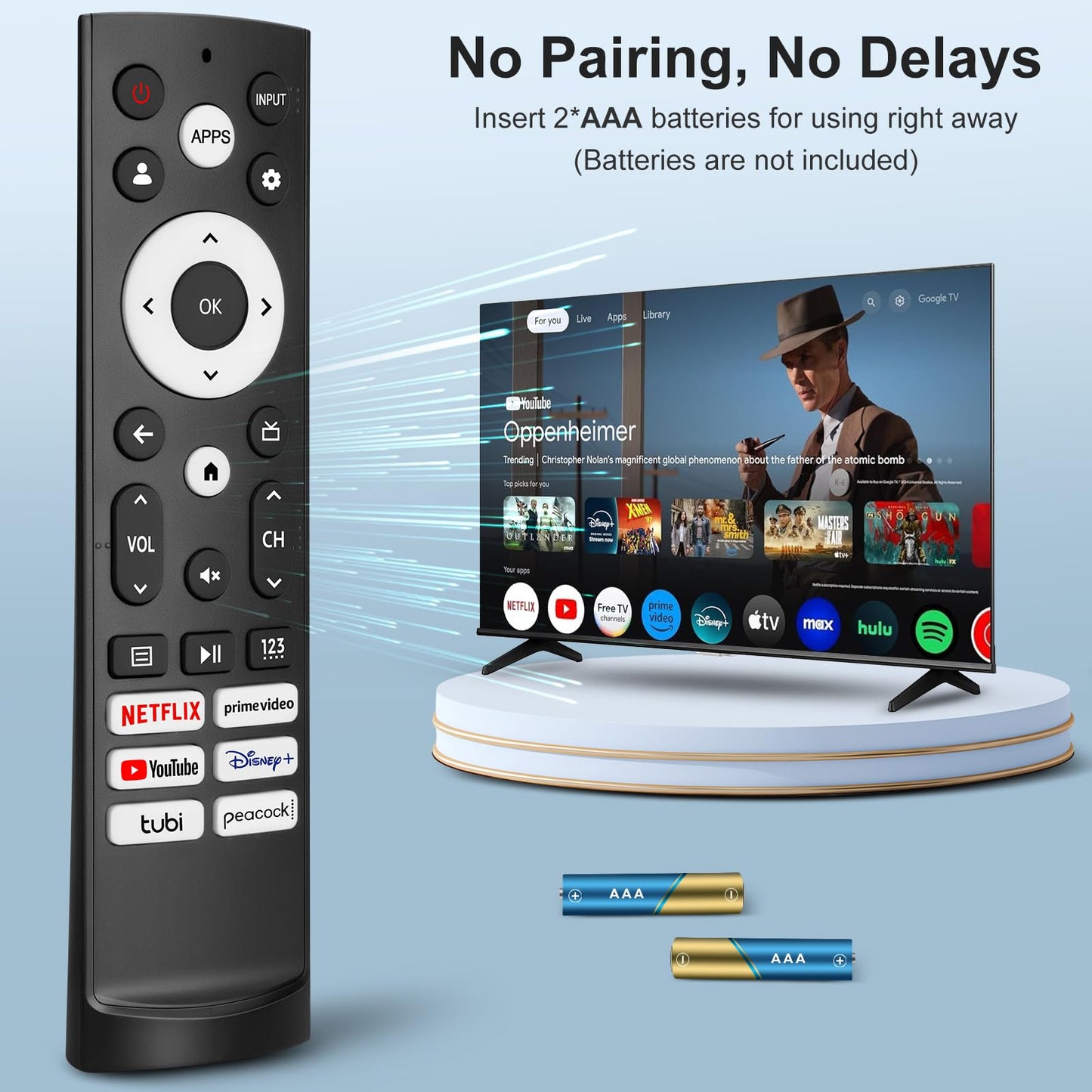 Universal Replacement Remote Control for All Hisense Smart Google TVs Compatible with UHD 4K LED HD ULED-No Setup Needed Programming