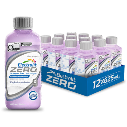 Electrolit Zero Hydration Beverage & Recovery Drink w/Electrolytes, 625ml - Pack of 12- BERRY BLAST 🍁 All In One Marketplace Canada