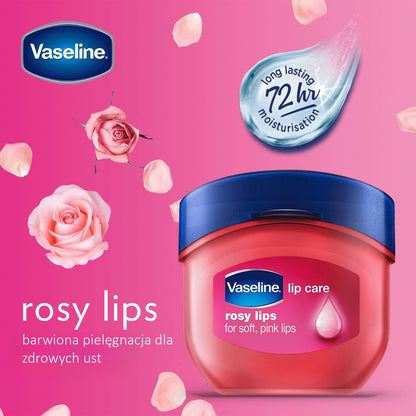 Vaseline® Lip Therapy® Rosy Lips Mini, Long-lasting moisturization with a light rosy fragrance and color.