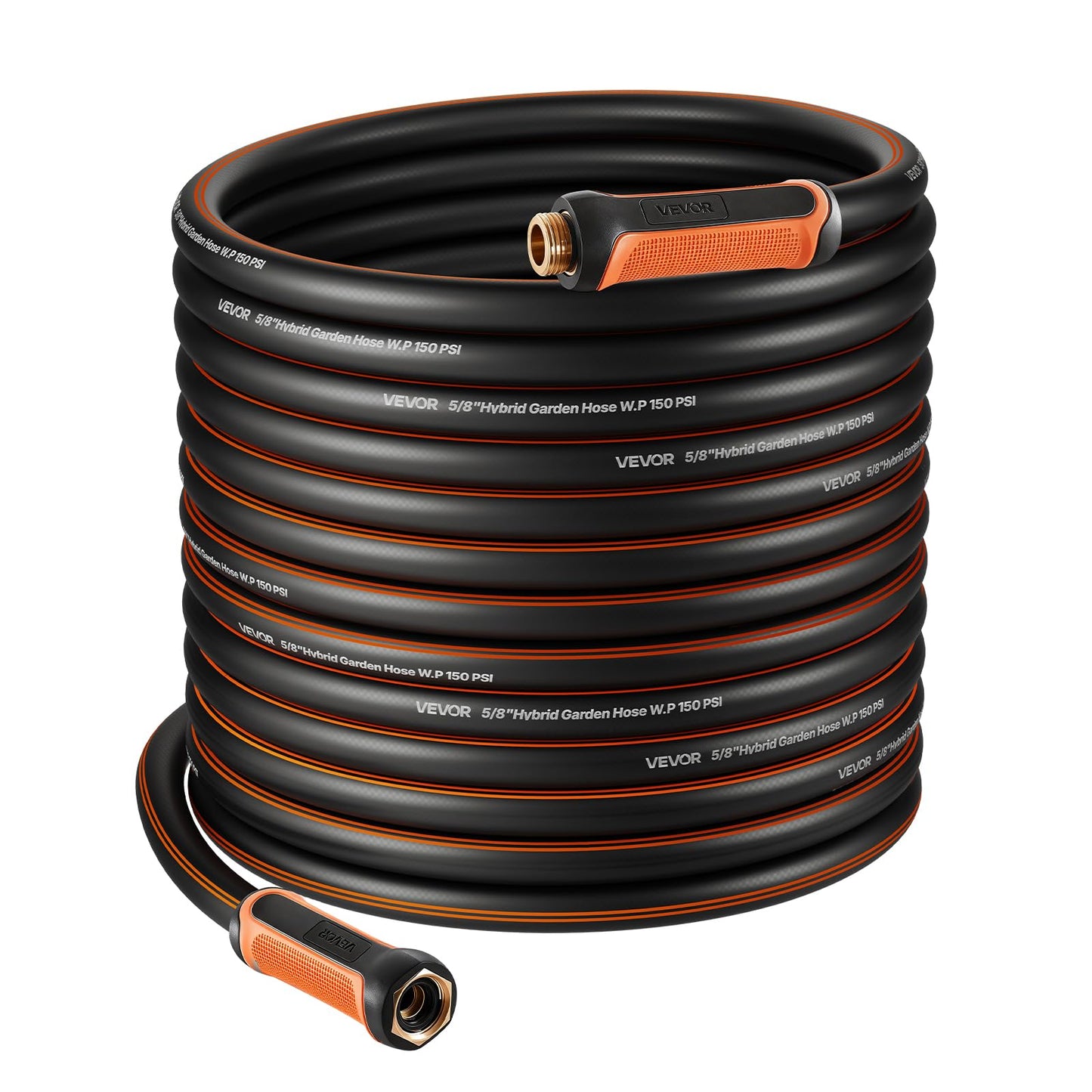 VEVOR Garden Hose, 100 ft 5/8" Heavy Duty 4-Layer Rubber Water Hose, 150PSI Working & 600PSI Burst, Flexible & Non-Kink Outdoor Waterhose with 3/4" Fitting, Lightweight Hoses for Gardening Cleaning 🍁 All In One Marketplace Canada