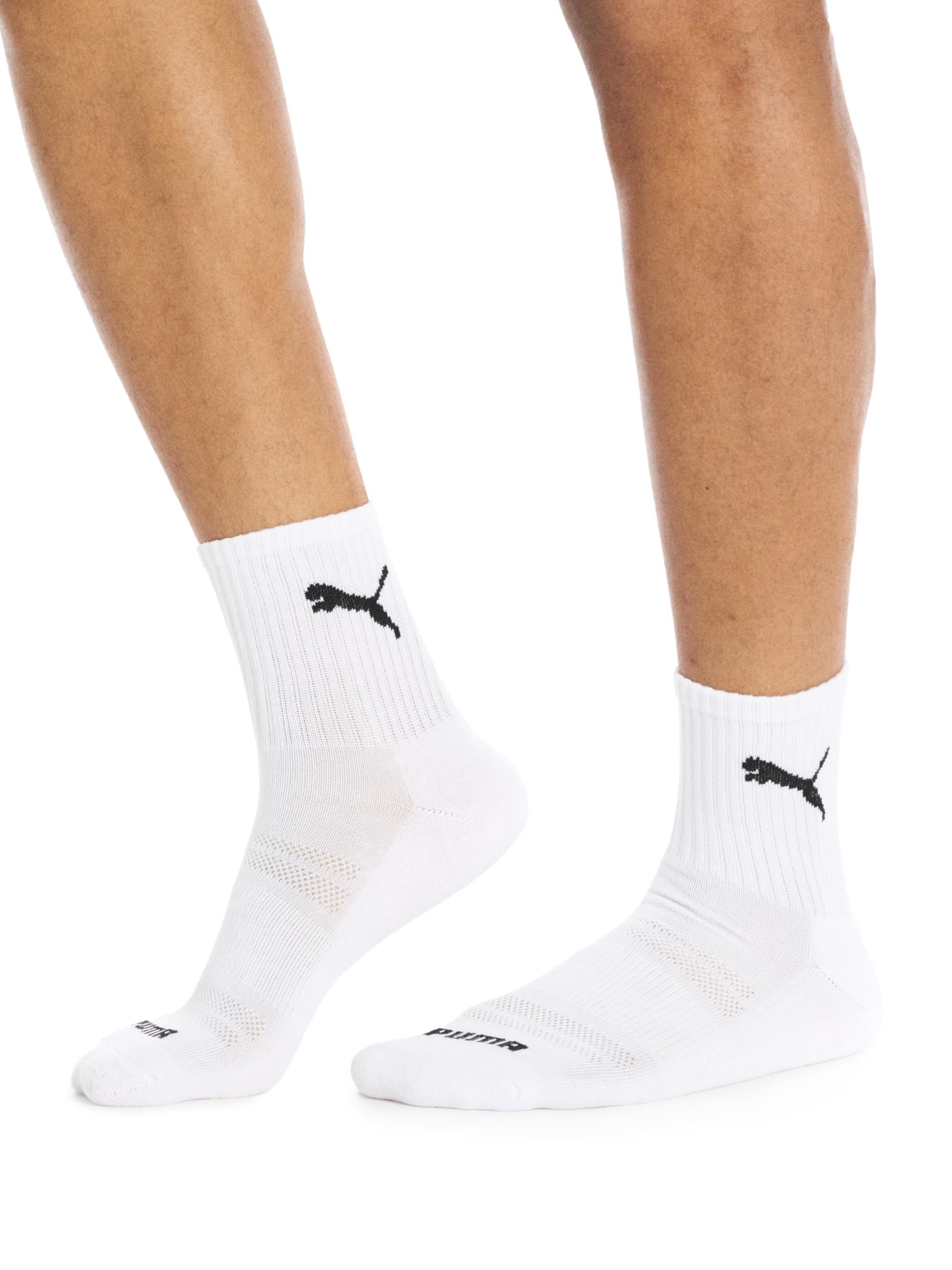 PUMA Men's 8 Pack Athletic Cushioned High Quarter Crew Socks, White/Black, 10-13 - Available at All In One Marketplace Canada