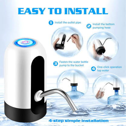 GetKen Water Dispenser & Water Table Pump for 5 Gallon Bottle, Rechargeable