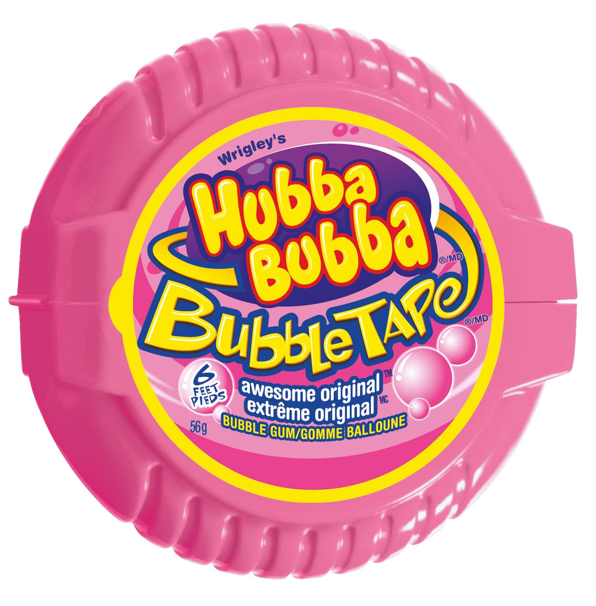 HUBBA BUBBA, Awesome Original Flavoured Bubble Gum, 56g, Tape Roll, 12 Packs