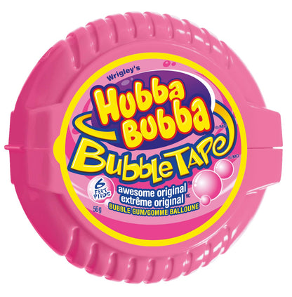 HUBBA BUBBA, Awesome Original Flavoured Bubble Gum, 56g, Tape Roll, 12 Packs