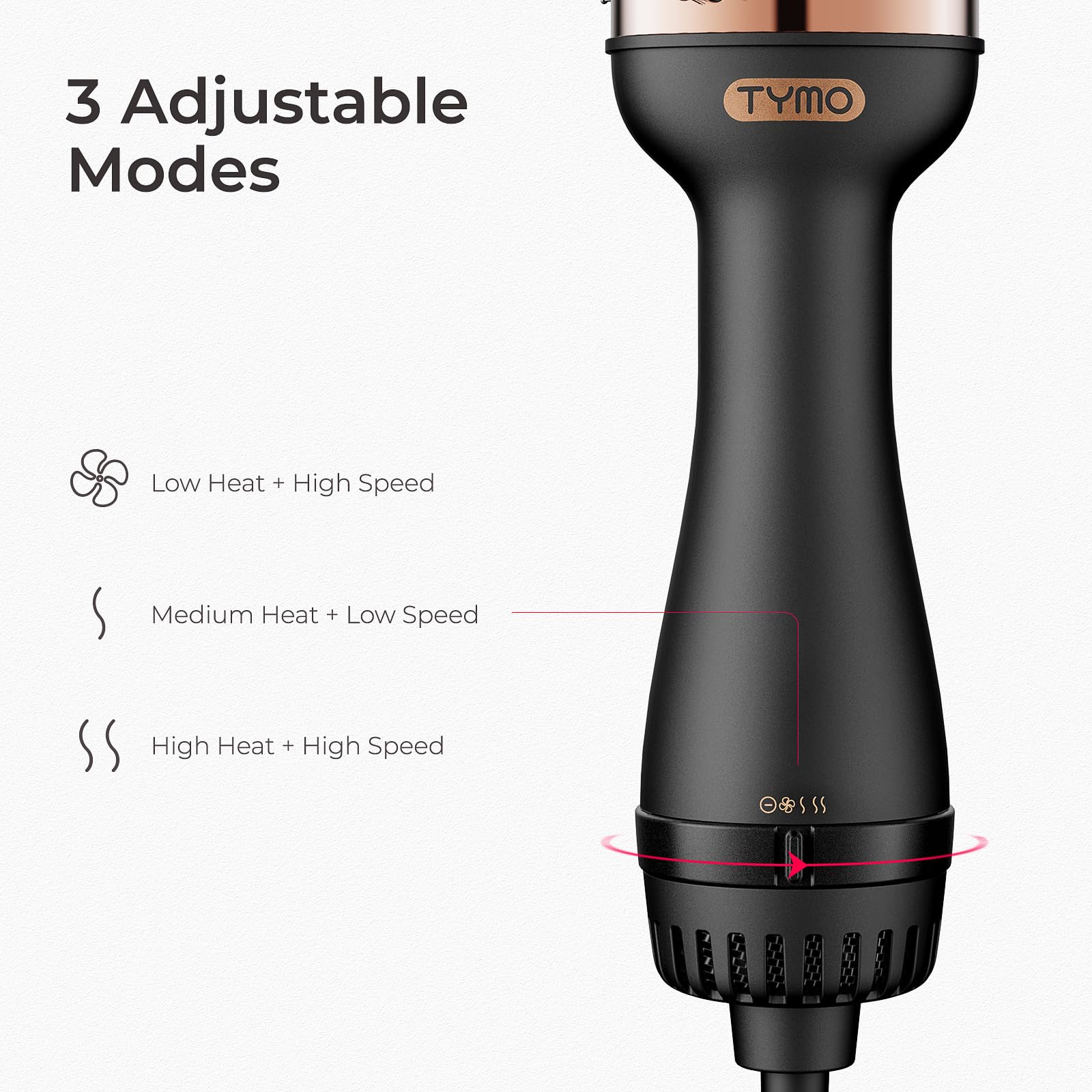 TYMO Hair Dryer Brush Blow Dryer Brush in One, 4 in 1 Ionic Hairdryer and Styler Volumizer with Oval Titanium Barrel, Hot Air Straightener for Smooth Frizz-Free Blowout, Gold - Available at All In One Marketplace Canada