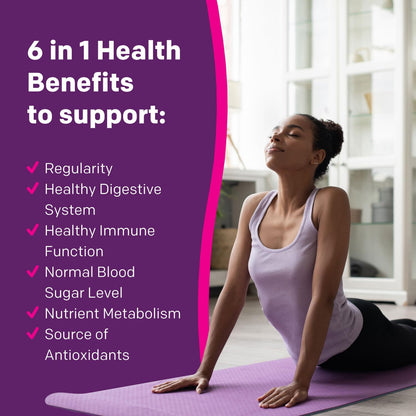 RestoraLAX RestoraFIBRE+ 6 in 1 Daily Prebiotic Fibre Supplement Gummies for Adults, Supports Health Benefits, including Regularity, Gentle Constipation Relief & Healthy Immune Function with Naturally Sourced Inulin (115 ea) - Available at All In One Marketplace Canada
