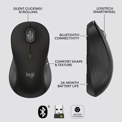 Logitech Signature M550 Wireless Mouse Small to Medium Sized Hands - Black