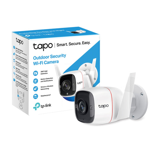 TP-Link Tapo 2K HD Security Camera Outdoor Wired, Built-in Siren, Night Vision, IP66 Weatherproof, Motion/Person Detection, Works w/Alexa & Google Home, Cloud/SD Card Storage, 2-Way Audio,White