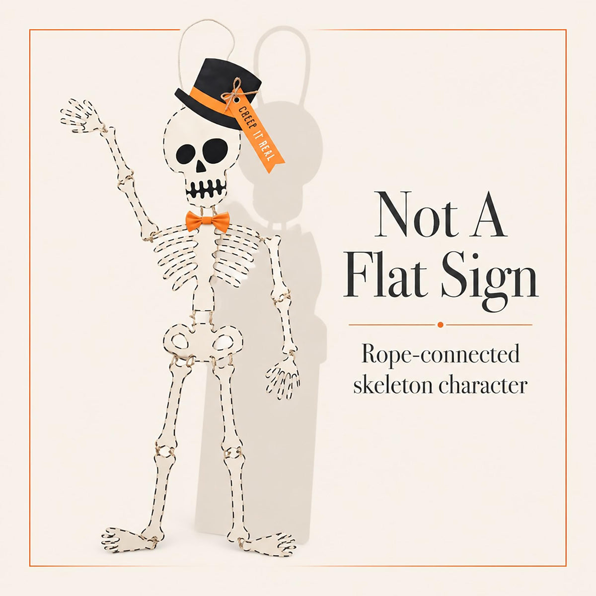 Mud Pie Skeleton Halloween Door Hanger, 65", White
