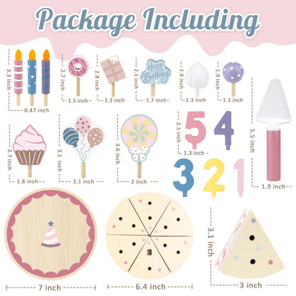 Wooden Birthday Party Cake Play Food Sets 🍁 All In One Marketplace Canada