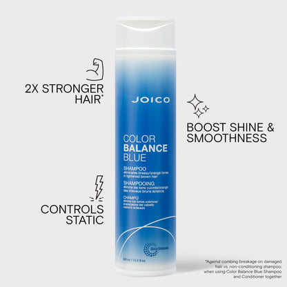 Joico Color Balance Blue Shampoo or Conditioner – Neutralizes Orange Tones in Brunette Hair, Protects Colour Treated Hair, Keratin & Green Tea Extract - Available at All In One Marketplace Canada