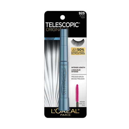 L'Oreal Paris Telescopic Waterproof Mascara, Eyelash Lengthening Mascara, Unique Non-Clumping Formula, Delivers Intense Length, For Sensitive Eyes, Black, 8 ml - Available at All In One Marketplace Canada
